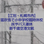 江別と札幌市内を襲った猛吹雪で大雪に覆われた市街地の様子