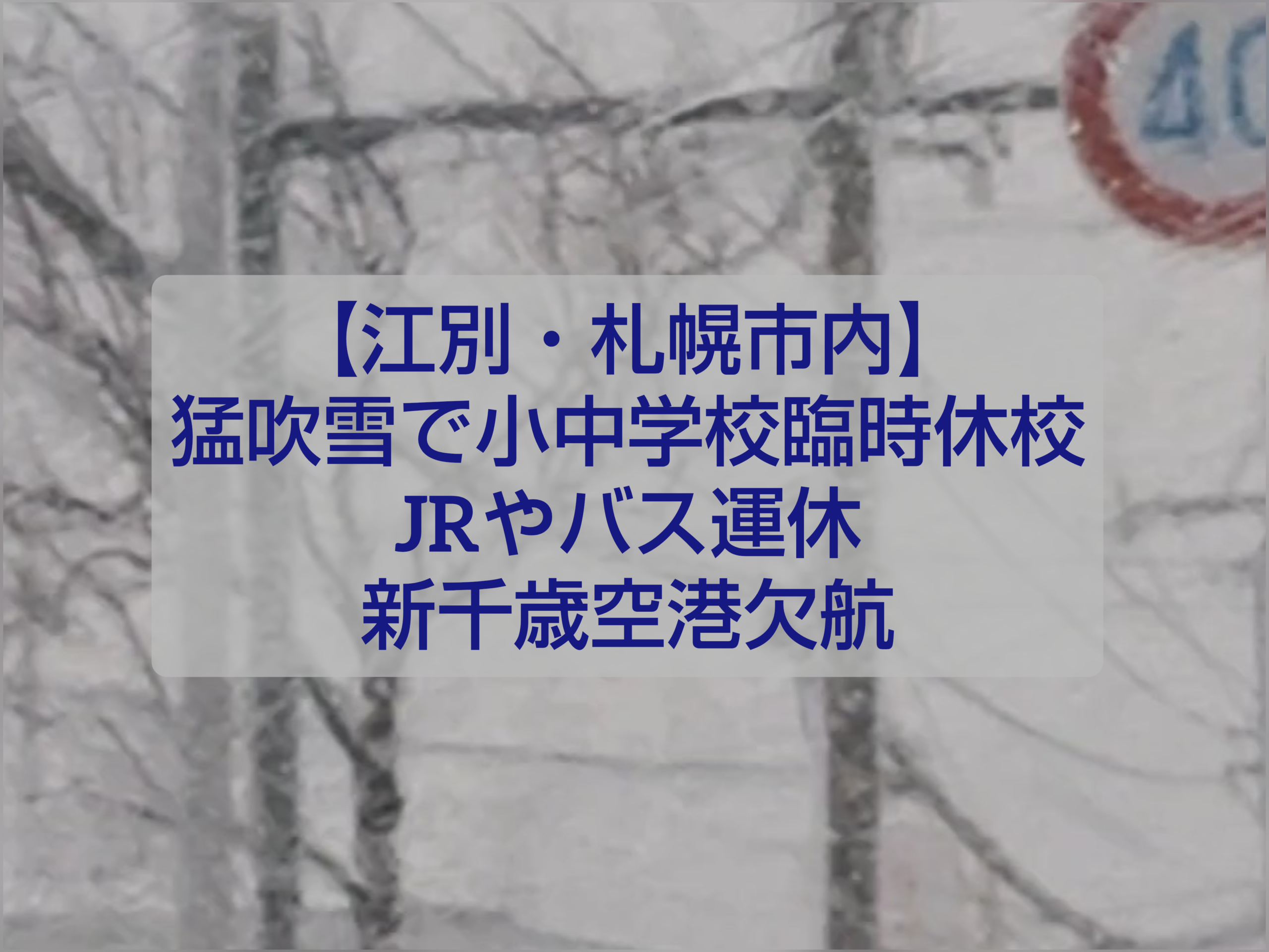 江別と札幌市内を襲った猛吹雪で大雪に覆われた市街地の様子